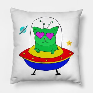 Alien Space Cat Pillow