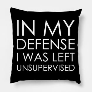 in my defense i was left unsupervised Pillow