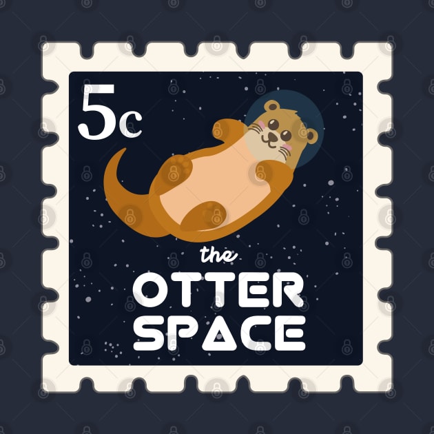 Otter Lover Postage Stamps | Funny Astronomy | Space by Fluffy-Vectors