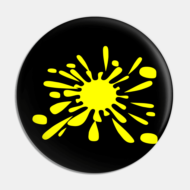 Splat - Yellow Pin by Boo Face Designs