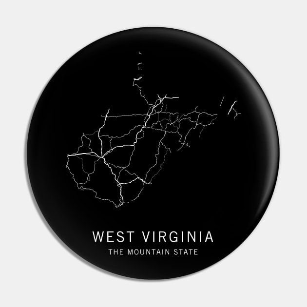 West Virginia State Road Map Pin by ClarkStreetPress