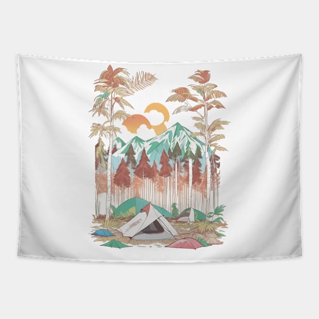 TENT AND CAMPING Tapestry by HTA DESIGNS