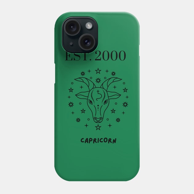 Est. 2000 Capricorn Zodiac Phone Case by mebcreations