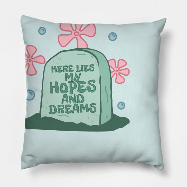 hopes and dreams tombstone Pillow by hunnydoll