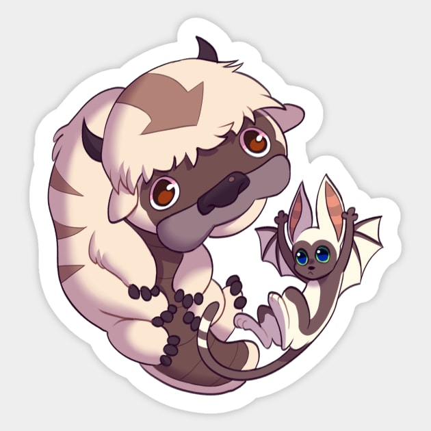 Avatar: The Last Airbender Appa & Momo Kiss-Cut Sticker Sheet - WHITE