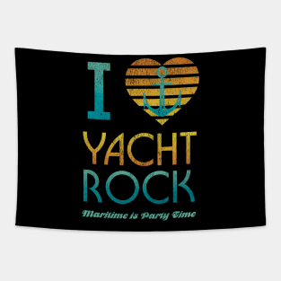 I Heart Yacht Rock Drinking design Maritime = Party Time Tapestry