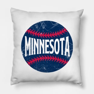 Minnesota Retro Baseball - White Pillow