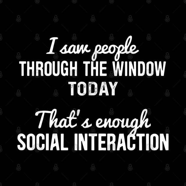 I Saw People Through The Window Today That's Enough Social Interaction by nikolay