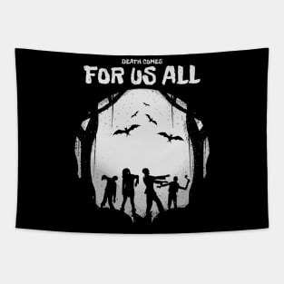 DEATH COMES FOR US ALL Zombie Moon Bats Horror Scary gifts Tapestry