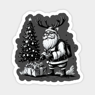 Santa Claus in rendeer hat Magnet