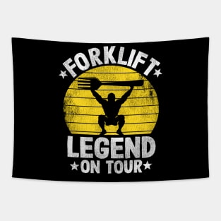 Forklift Legend On Tour Funny Forklift Operator Gift Tapestry