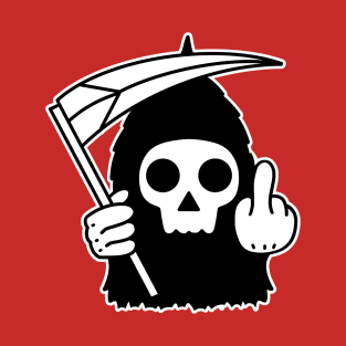 Cute Grim Reaper With Middle Finger T-Shirt