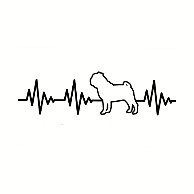 Heartbeat Pug by AndrewKennethArt