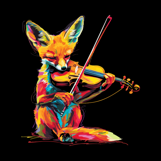 Fennec Fox Playing Violin by JH Mart