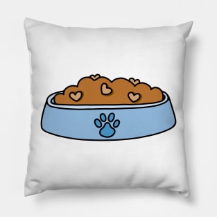 Blue Heart Pet Food Bowl Pillow