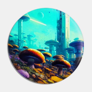 Abstract Another World Mushroom City Pin