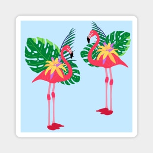 Flamingos In Love - Aesthetic Flamingo Design Magnet