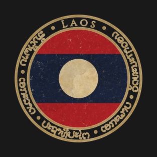 Vintage Laos Lao Peoples Democratic Republic Asia Asian Flag T-Shirt