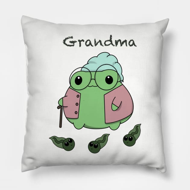 Granny Froggy with Tadpoles Pillow by PrincessFroggy Designs