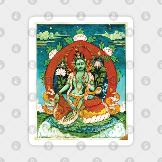 Green Tara Tapestry Tara Magnet TeePublic
