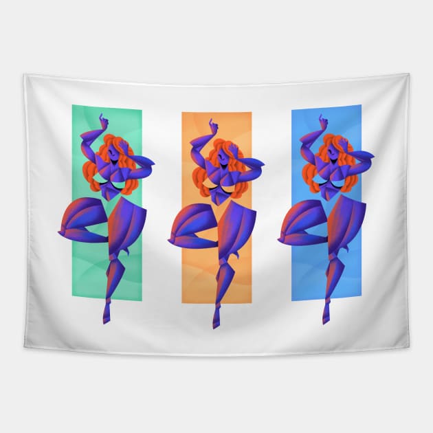 Passion Dance Trio Tapestry by Tosik-Art