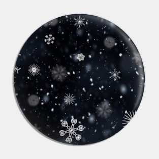 White snowflakes in winter - simple design Pin