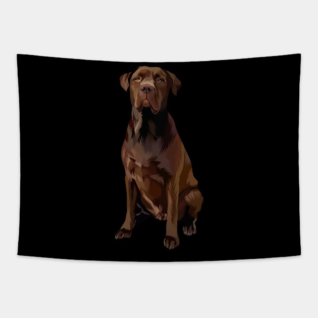 sitting dog sittingvector art Tapestry by ビーズ