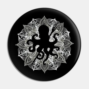 Mandala Circle Octopus Pin