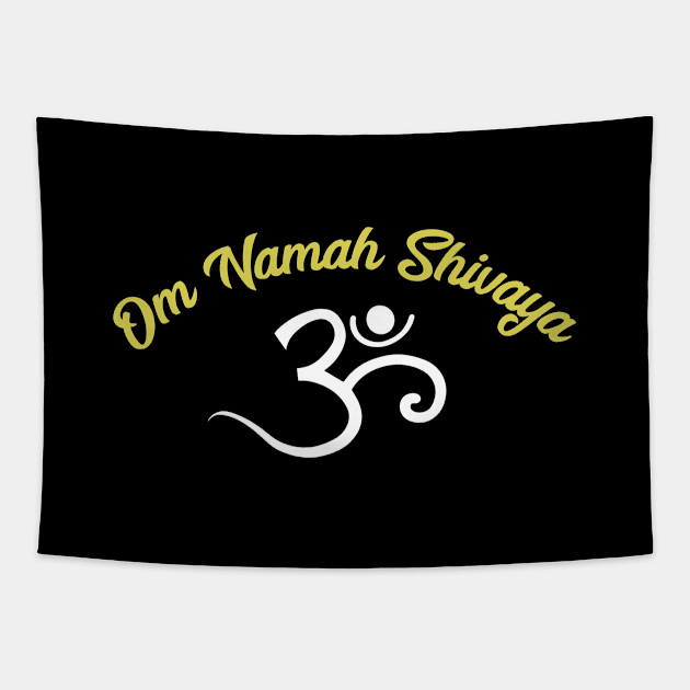 Om Namah Shivaya | Hindu Mantra design Tapestry by KuTees