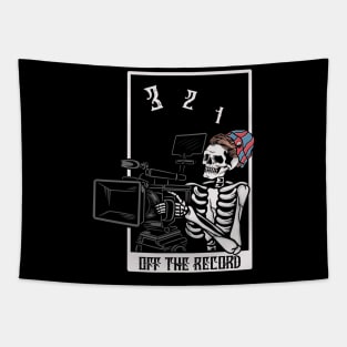 Skull and camera Tapestry