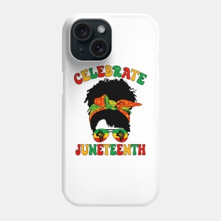 Juneteenth Celebrate Messy Bun Phone Case