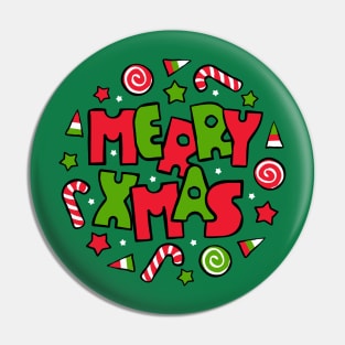 Merry Christmas! Typography design Pin