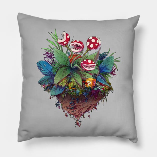 Garden full of Piranha plants Pillow by iisjah