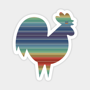 80's Retro Rooster In 80's Colors Magnet