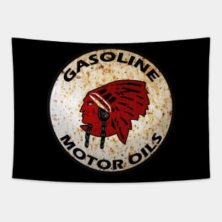 Red Indian Gasoline vintage sign rusted version Tapestry