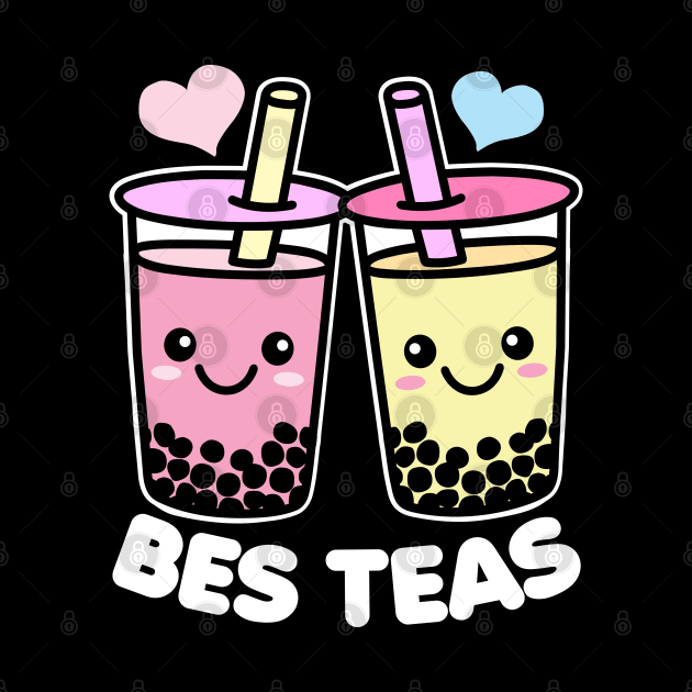 Bes Teas Cute Kawaii Bubble Tea Pun Besties by DetourShirts