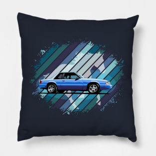 Blue 88 Fox Body Mustang Pillow