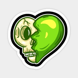 Cartoon Zombie Love Heart Valentines Day Halloween Illustration Magnet