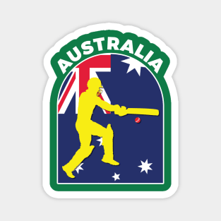 Australia Cricket Batsman Australia Flag Magnet