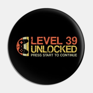 Level 39 Unlocked Video Gamer Pin