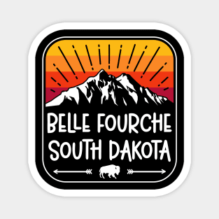 Belle Fourche South Dakota Vintage Mountain Sunset Magnet