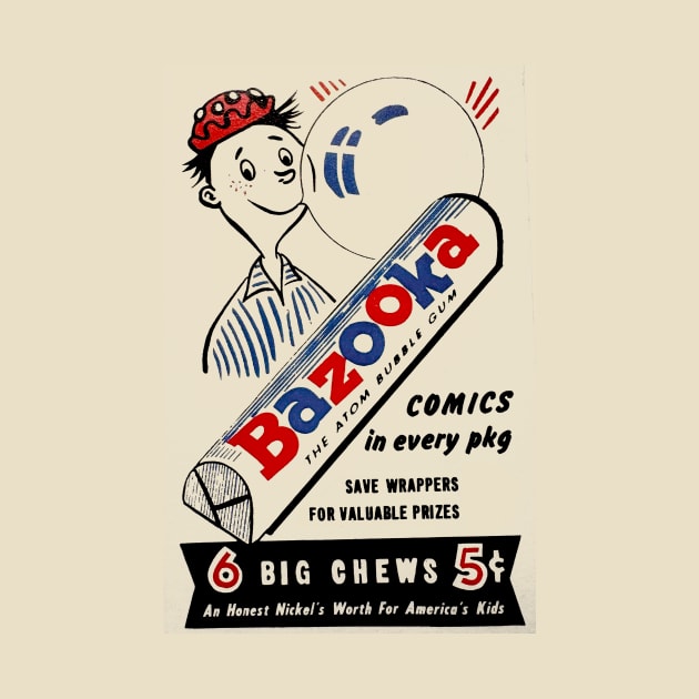 Bazooka Joe retro graphic by HAPPY TRIP PRESS