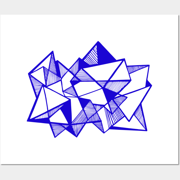 Wall Art Print, Geometric Print, Blue Wall Art, Triangles Print