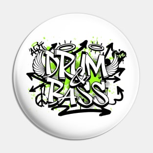 DRUM & BASS  - Graffiti Steez (Lime/black) Pin