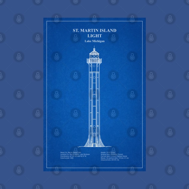 St. Martin Island Light Lighthouse - Michigan - AD by SPJE Illustration Photography