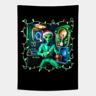 Alien Santa claus Tapestry