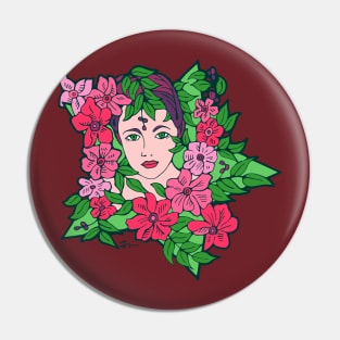 Flower Star Girl Pin