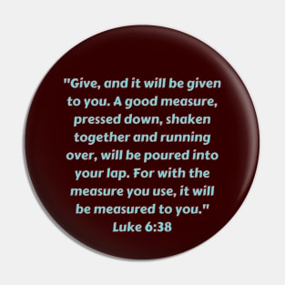 Bible Verse Luke 6:38 Pin