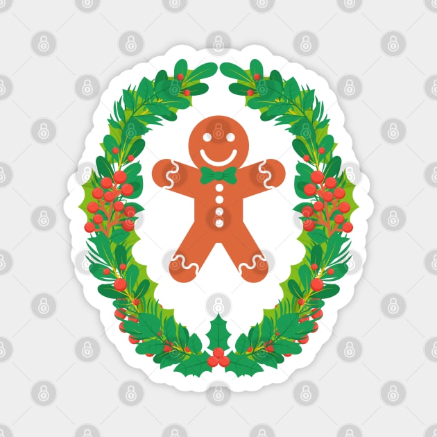 Gingerbread Man - Cookie Men Christmas Cute Cartoon Character Magnet by Millusti