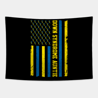 Down Syndrome auntie Vintage US Flag Tapestry